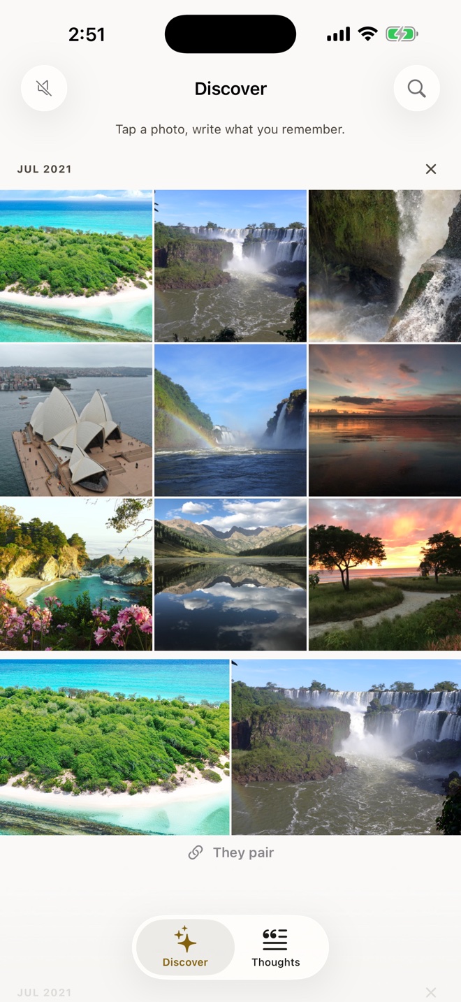 The Discover feed offering a month of photographs